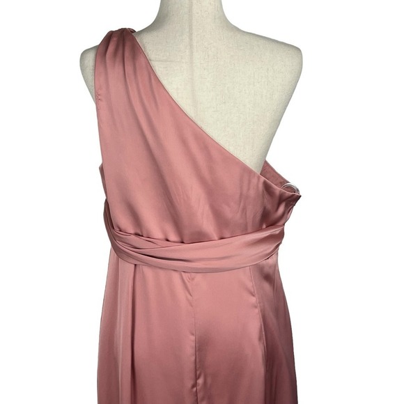 DESSY‎ COLLECTION ONE-SHOULDER TRUMPET GOWN IN DESERT ROSE NWOT WOMEN'S 16R - Picture 10 of 16